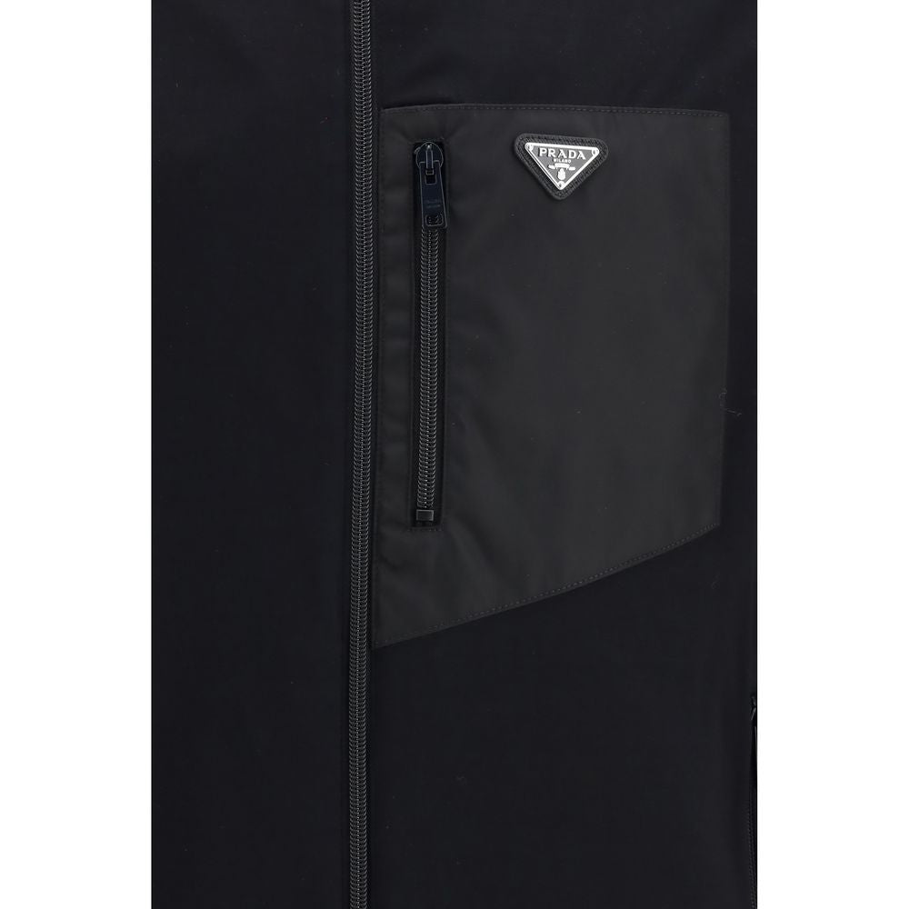 Black Cotton Full-Length Jacket