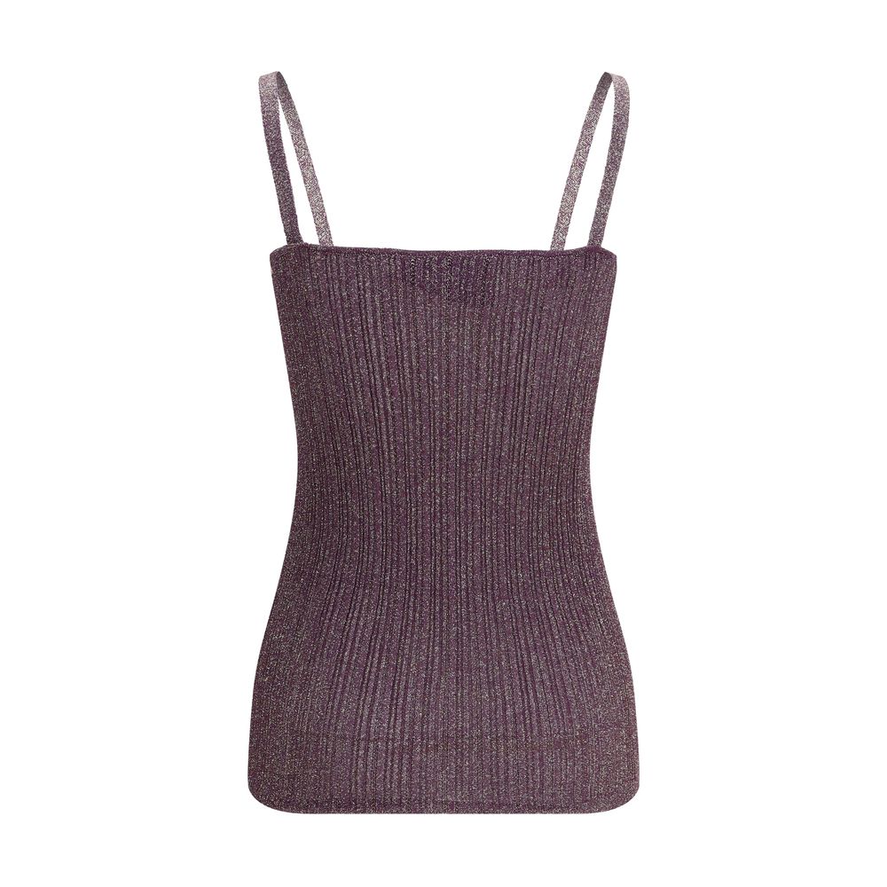 Purple Viscose Sleeveles T-Shirt