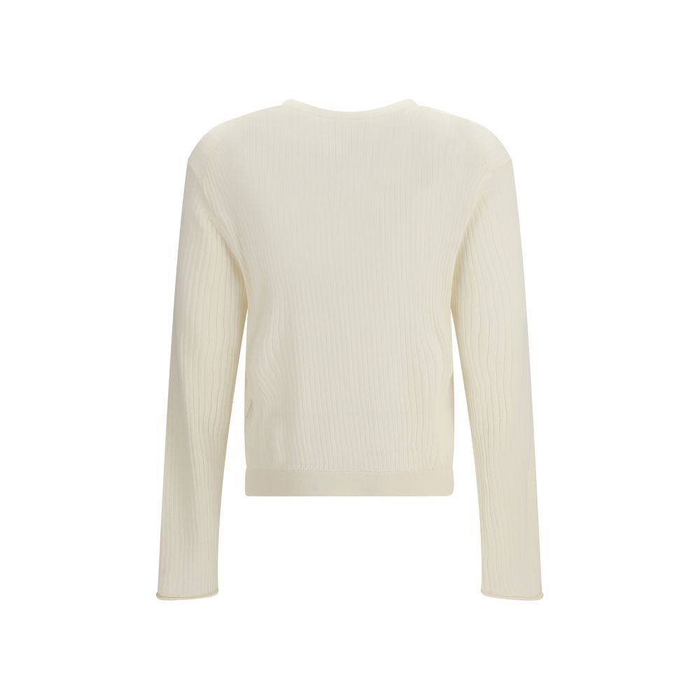 Beige Cotton Long Sleeve T-Shirt