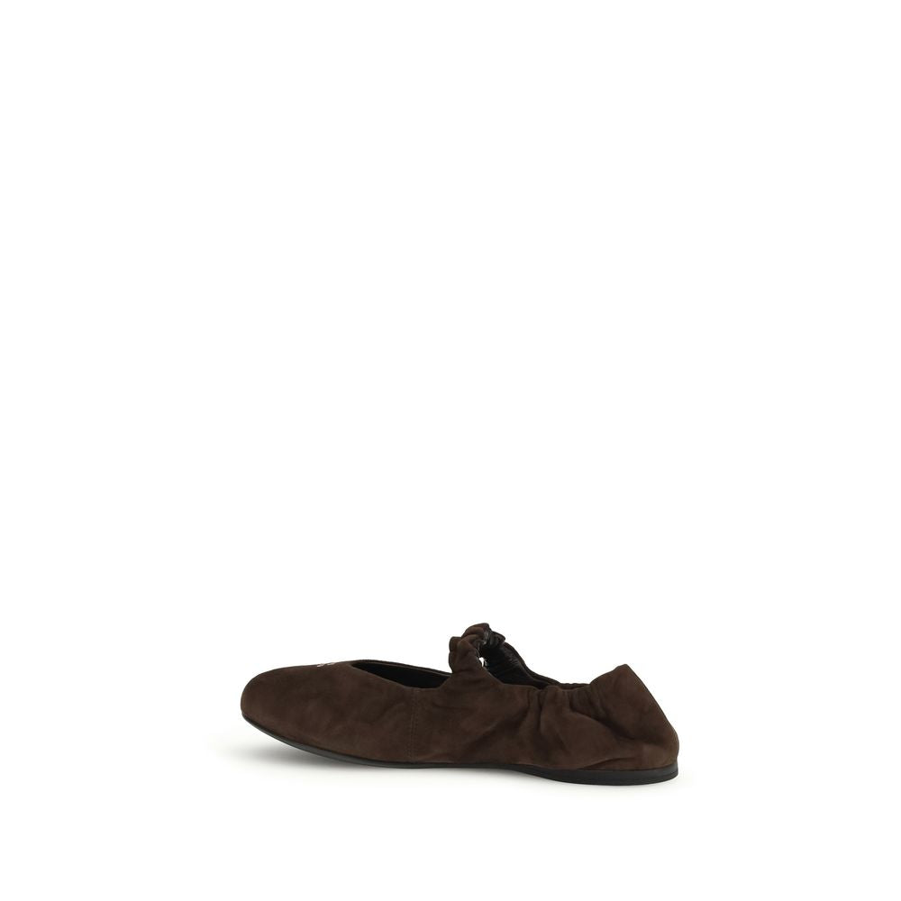 Brown Calf Leather Bos Taurus Ballet Flats