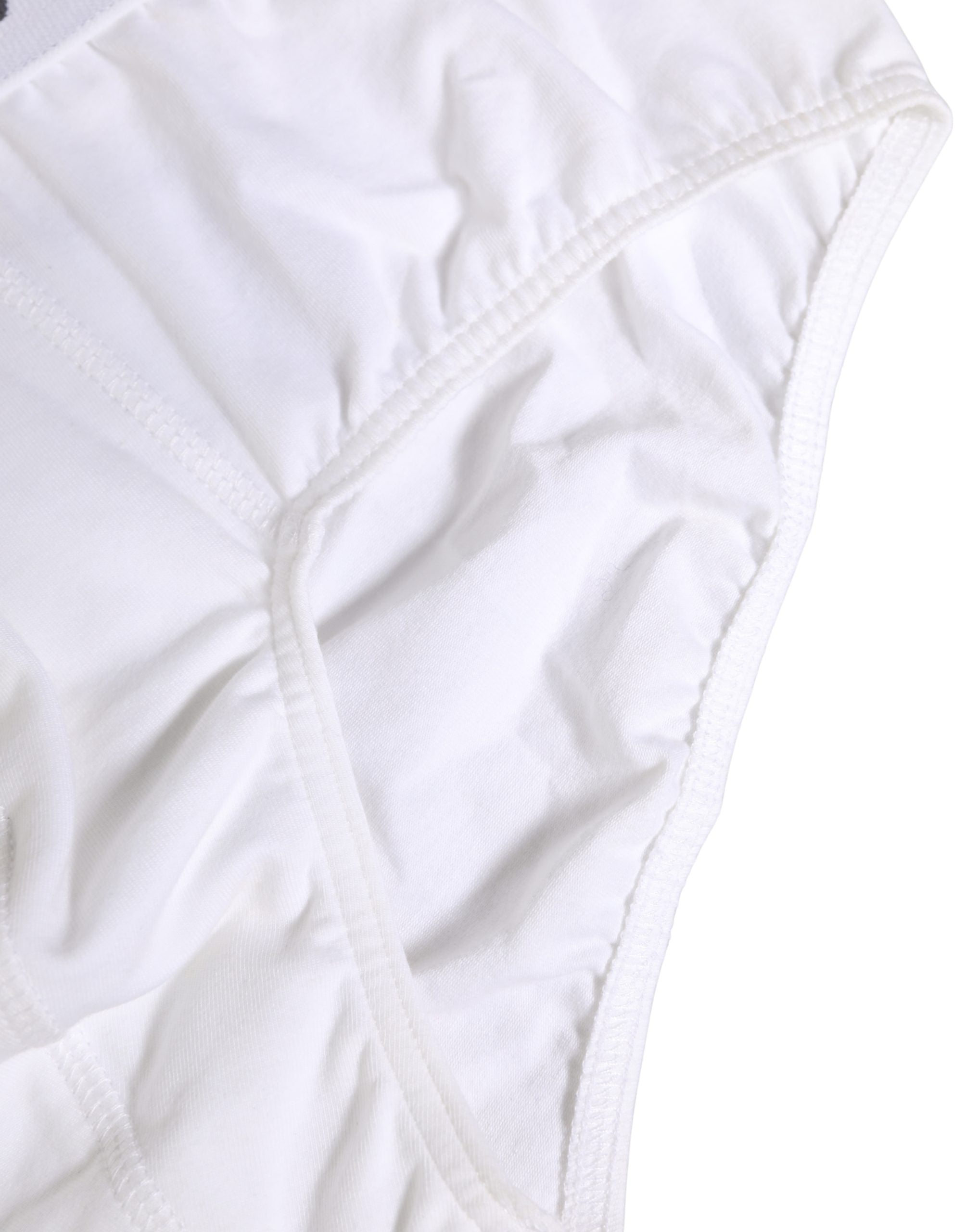 White Logo Waistband Cotton Men Briefs Underwear