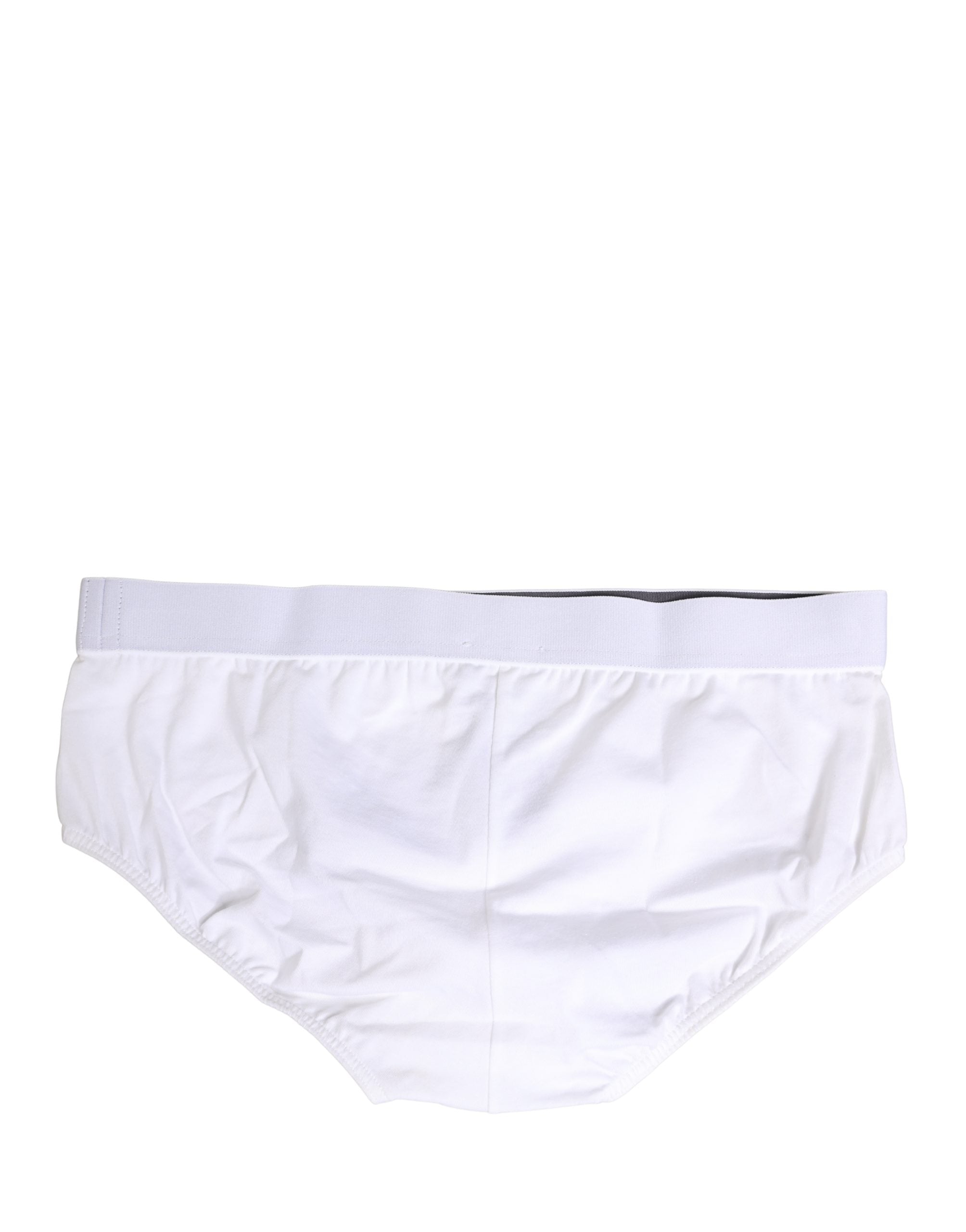White Logo Waistband Cotton Men Briefs Underwear