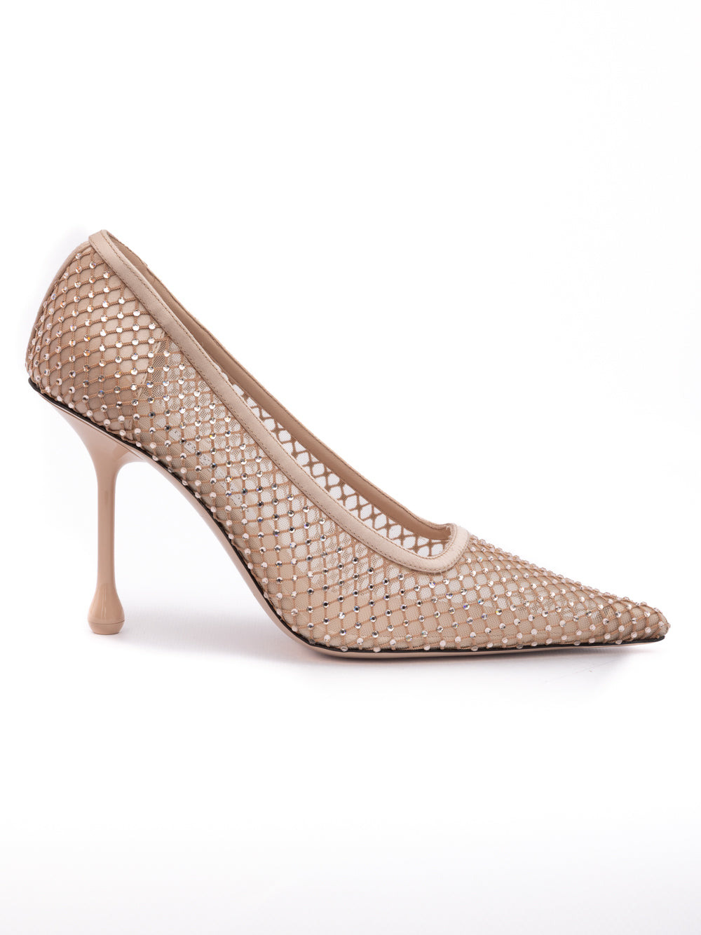 Powder Pink Mesh Satin Crystal Ixia 95 Pumps