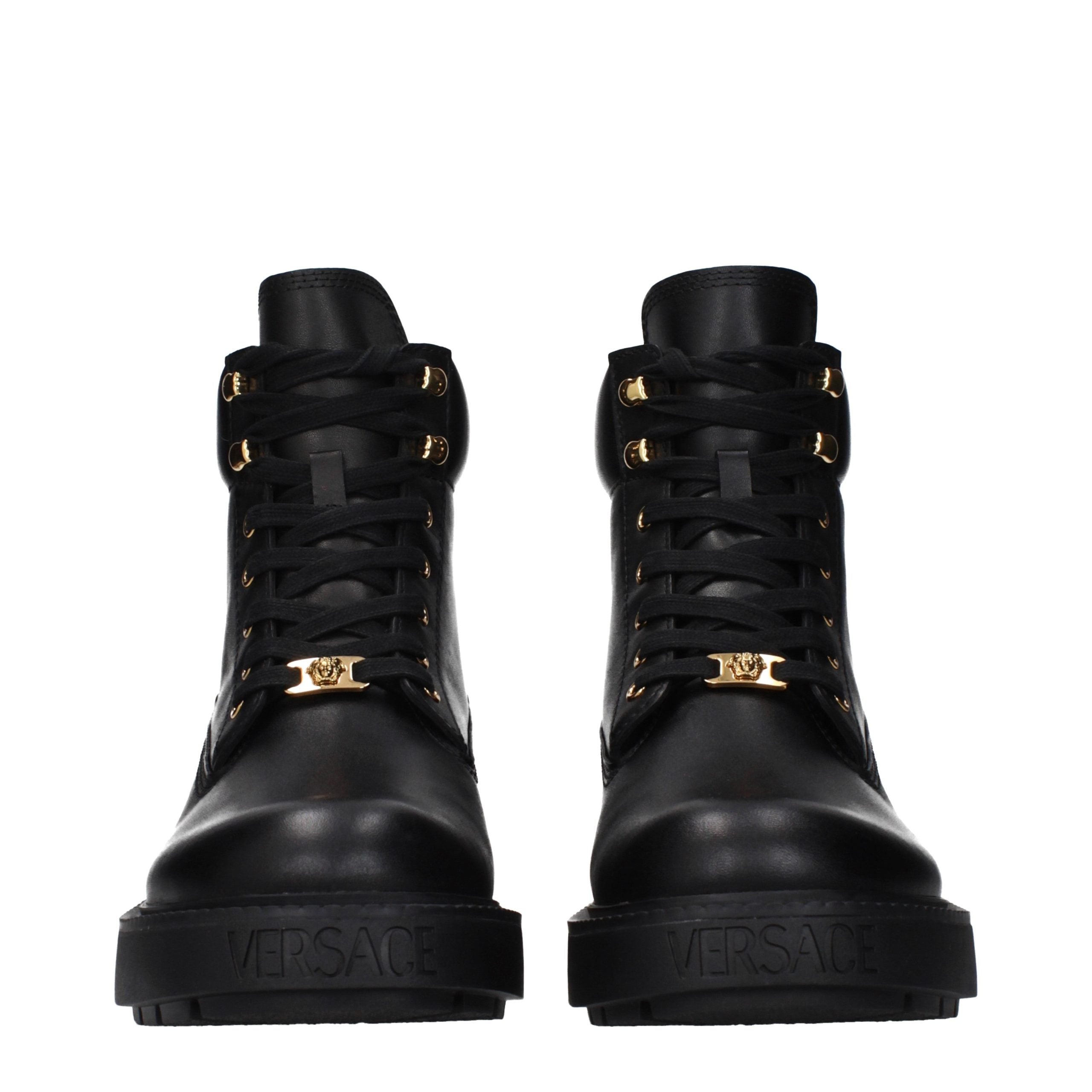 Black Leather Ankle Boots
