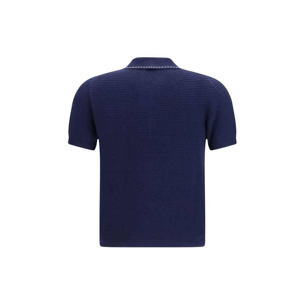 Blue Cotton Polo Shirt