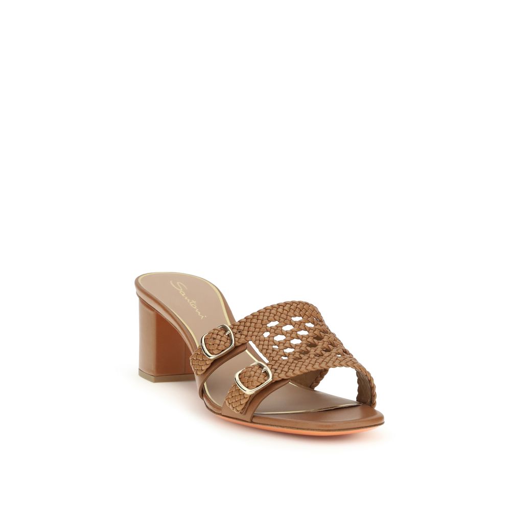 Beige Calf Leather Bos Taurus Platform Sandals