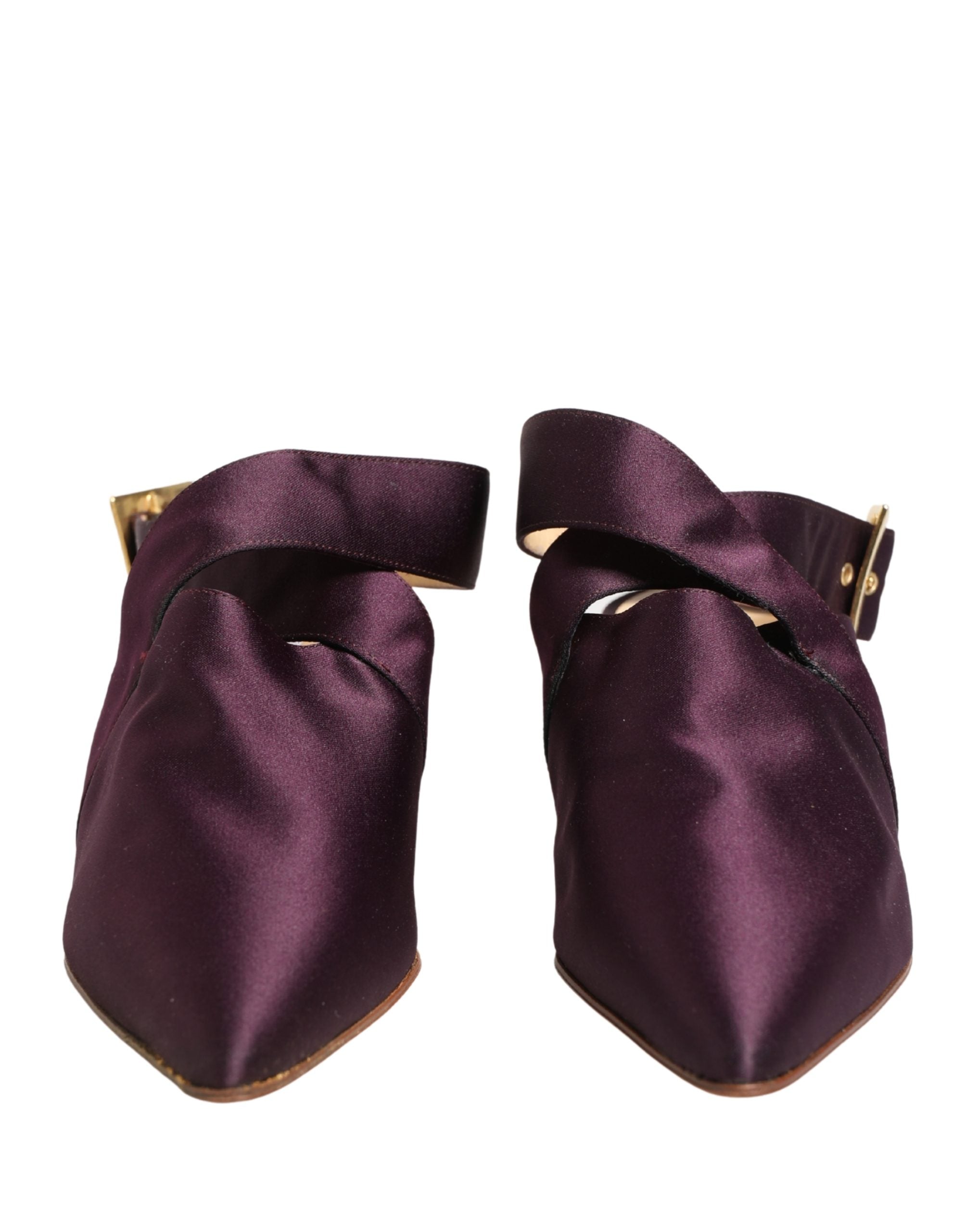 Purple Satin Sandals Shoes