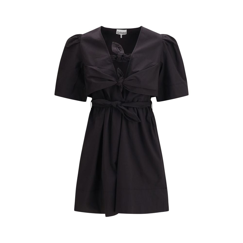 Black Cotton Casual Dress