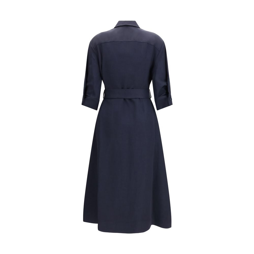 Blue Viscose Casual Dress