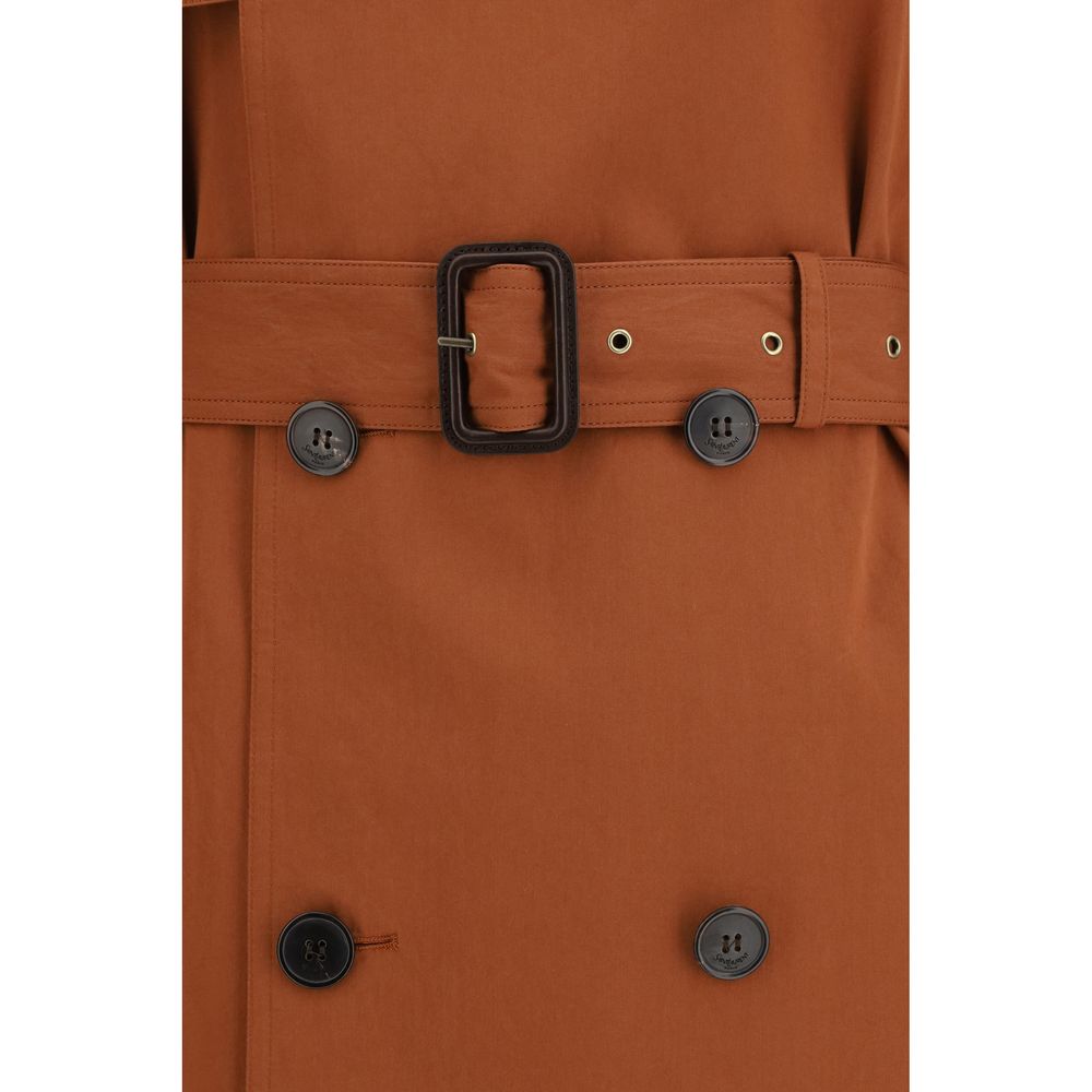 Brown Cotton Trench Coat