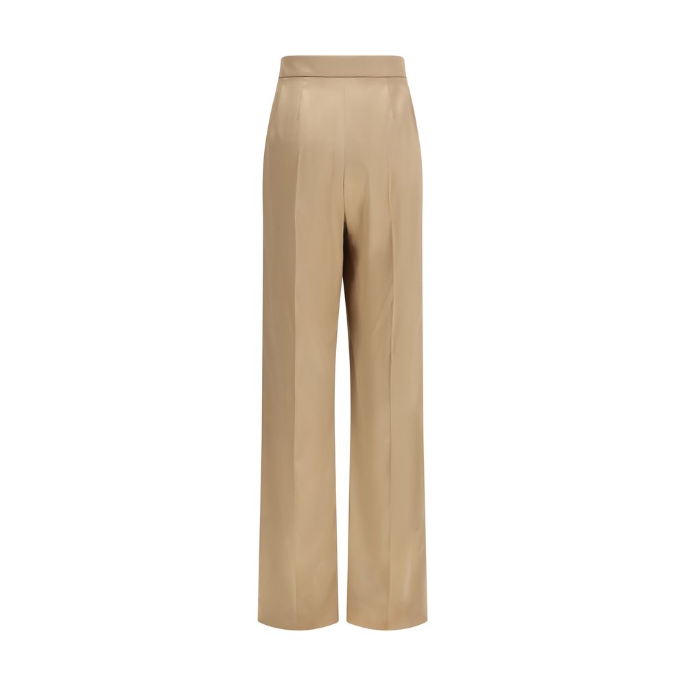 Beige Silk Dress Pants