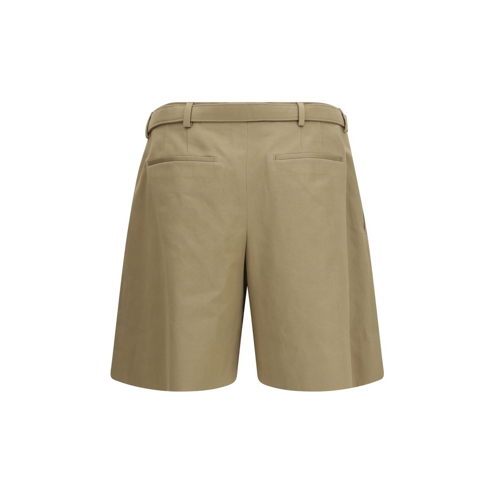 Beige Cotton Bermuda Shorts