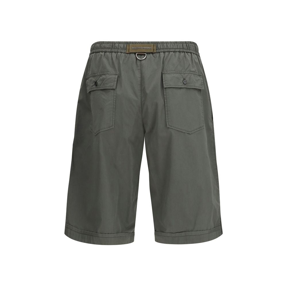 Gray Cotton Bermuda Shorts