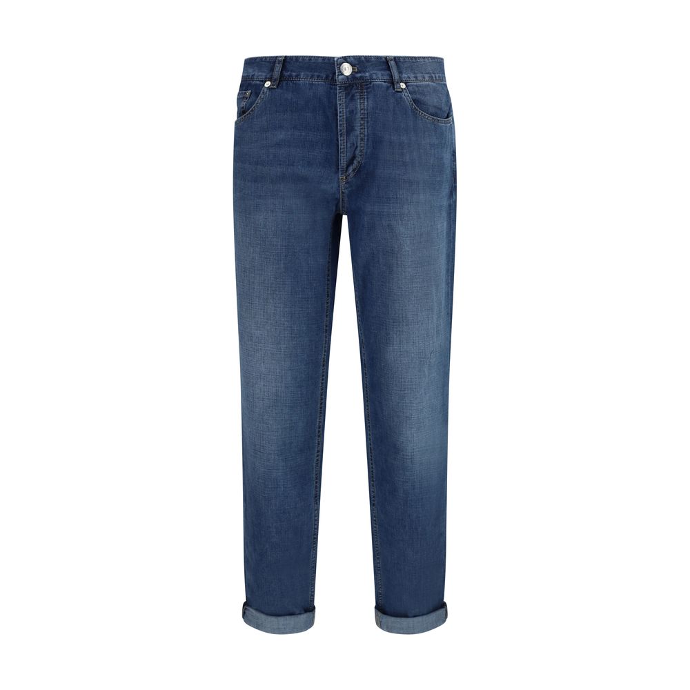Blue Cotton Relaxed Fit Jeans