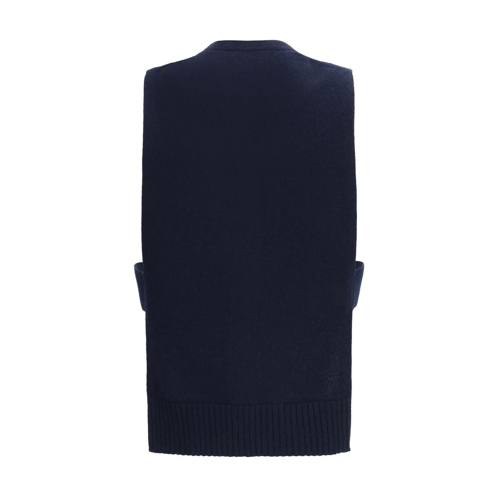Blue Cashmere Sleeveles Sweater