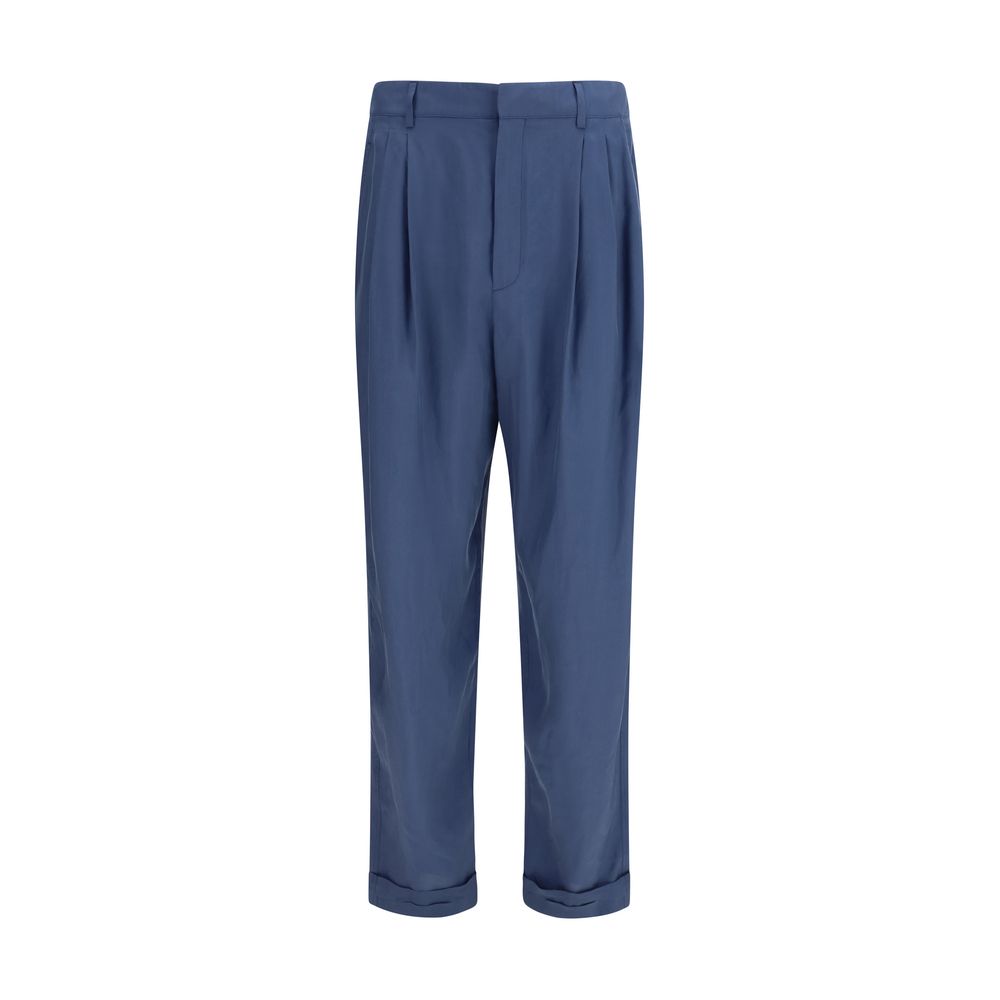 Blue Silk Dress Pants