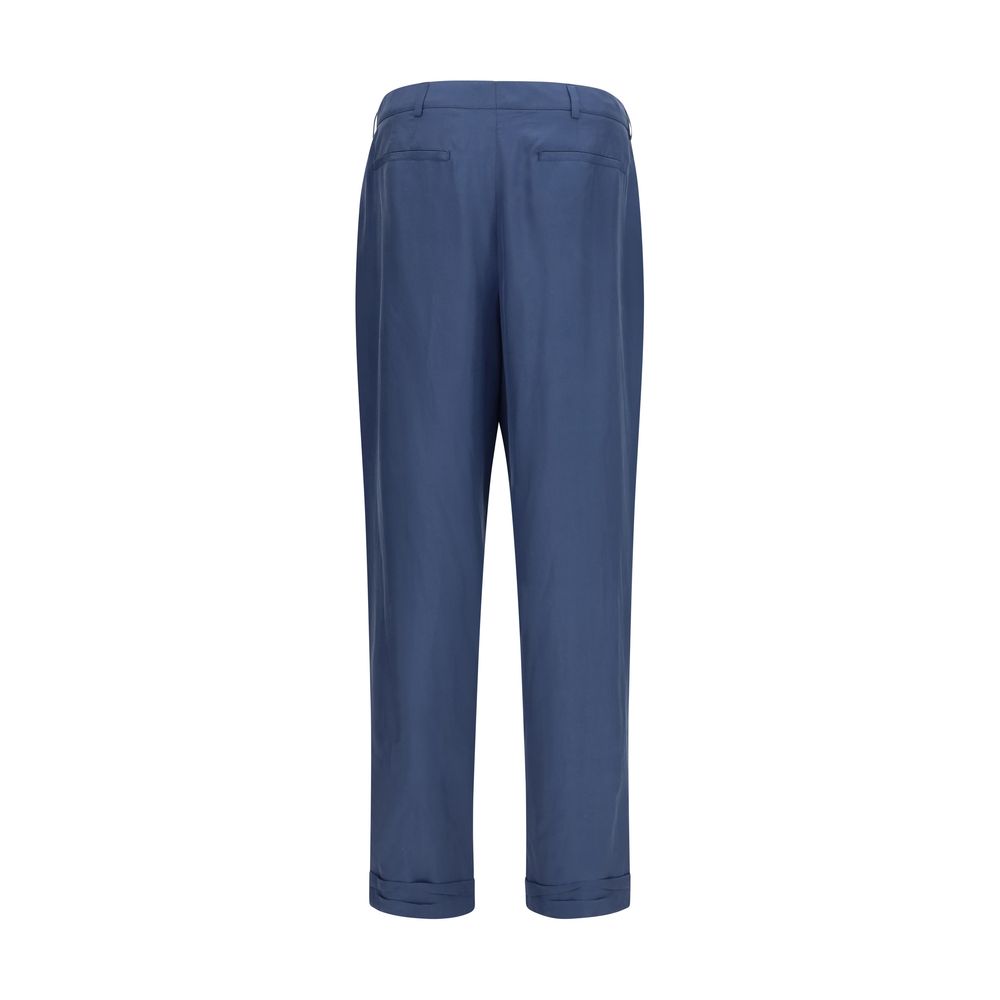 Blue Silk Dress Pants