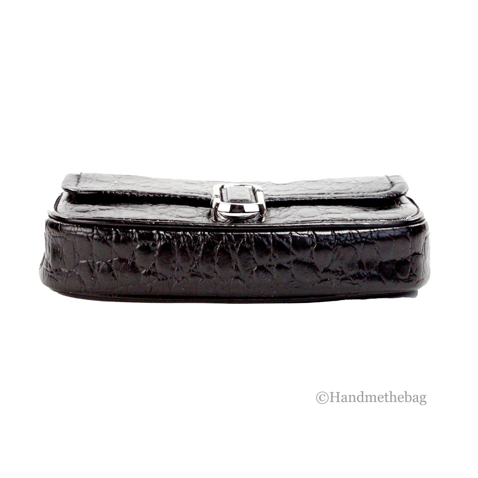 Marc Jacobs The Mini Shoulder Bag Black Embossed Leather Crossbody Bag