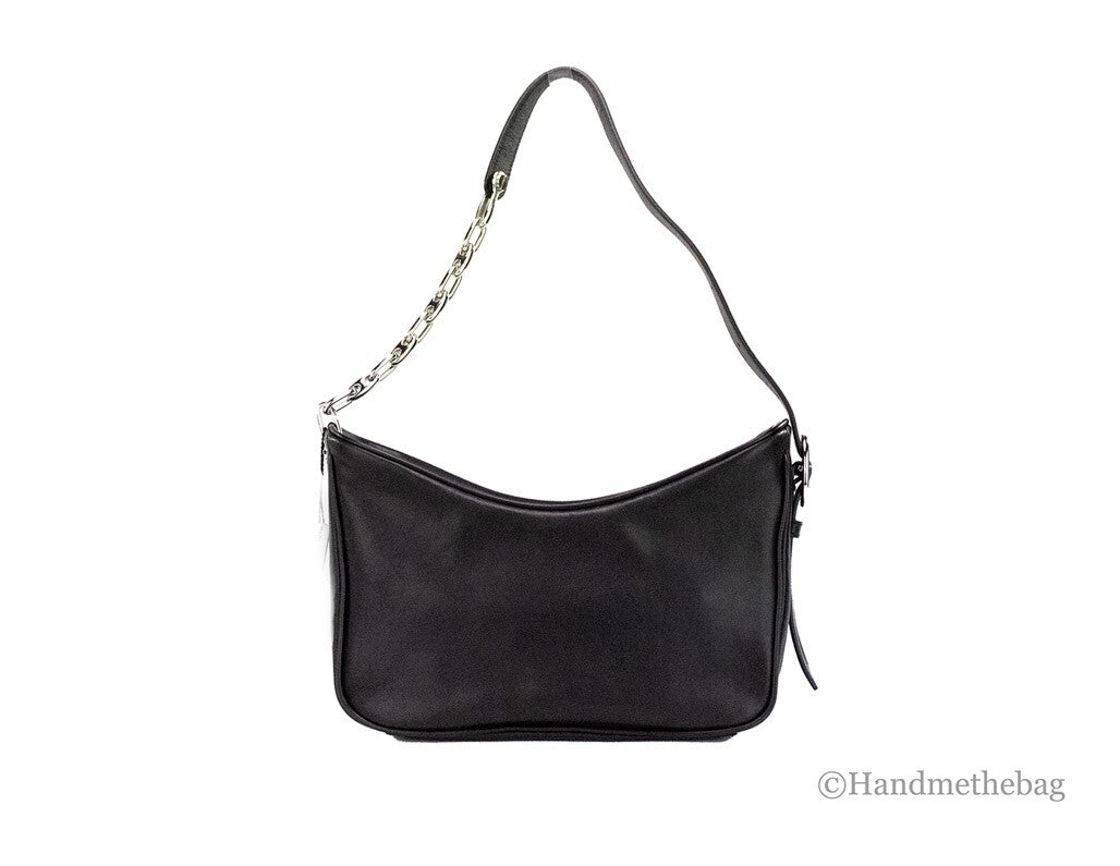 Marc Jacobs Tempo Small Black Smooth Leather Hobo Convertible Shoulder Bag Purse