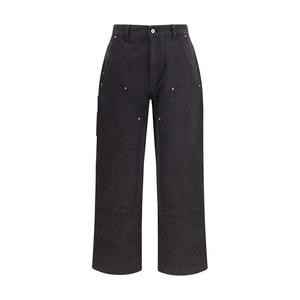 Black Cotton Casual Pants