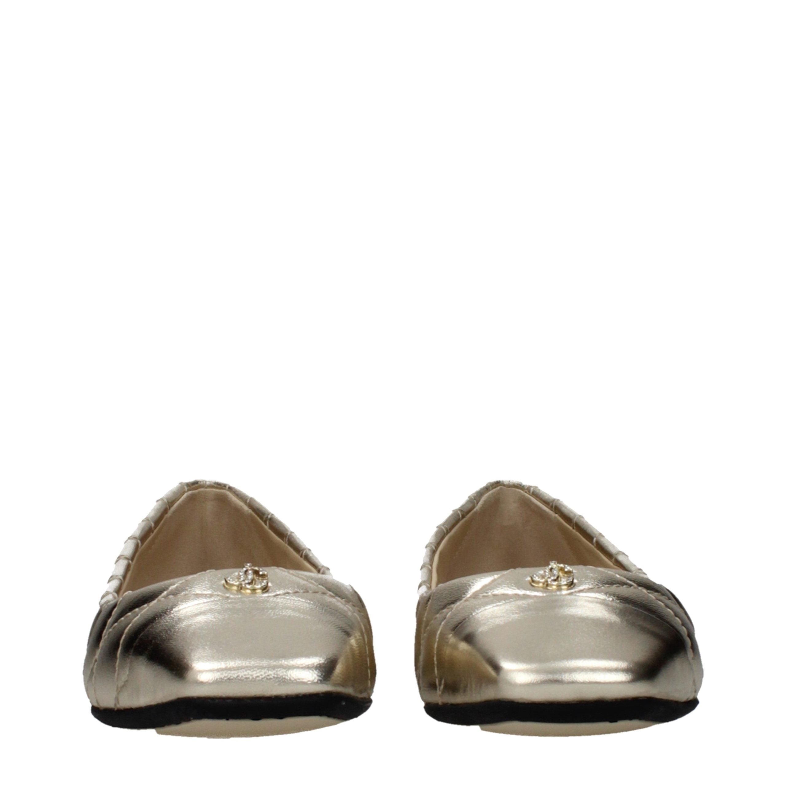 Gold Leather Ballet Flats