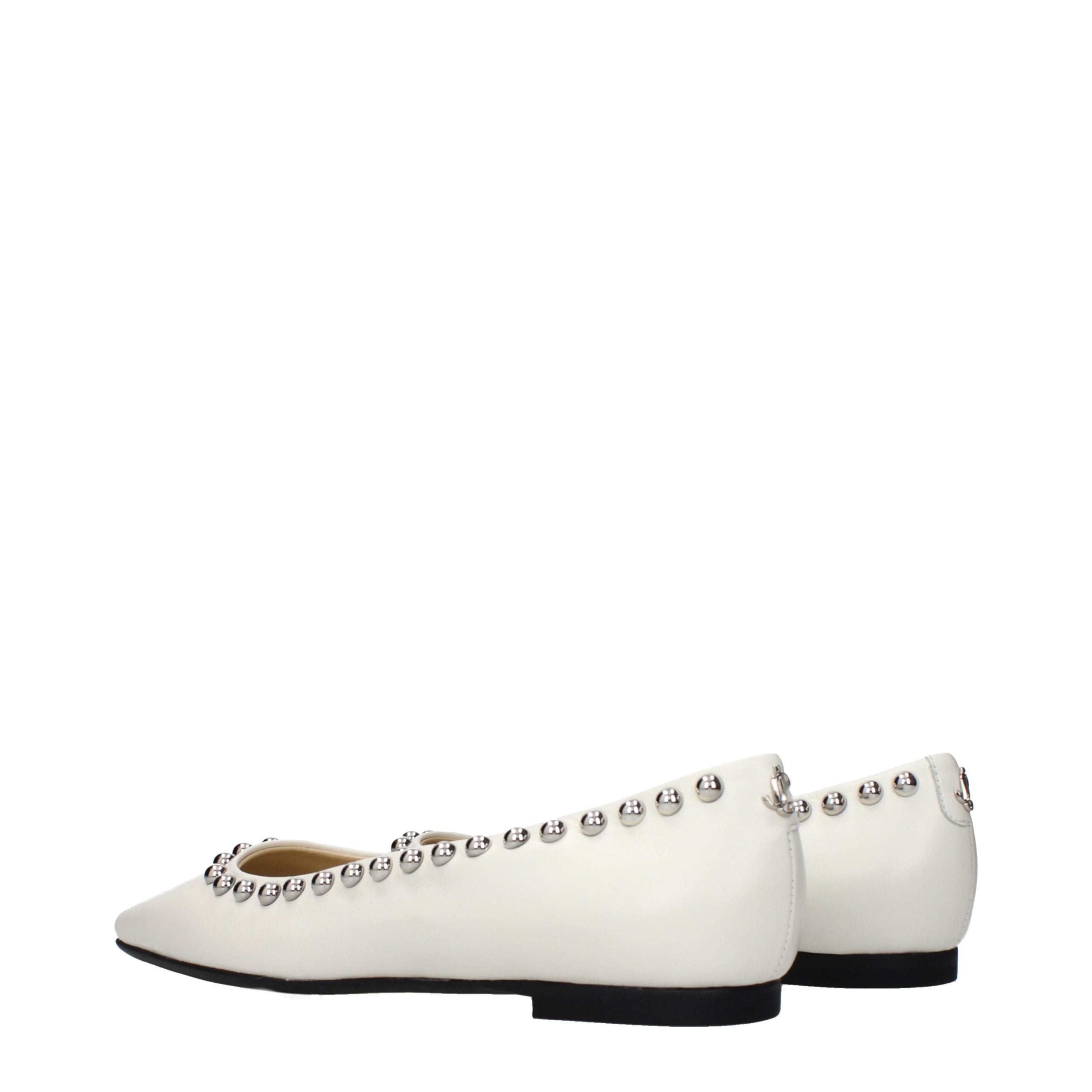 White Leather Ballet Flats
