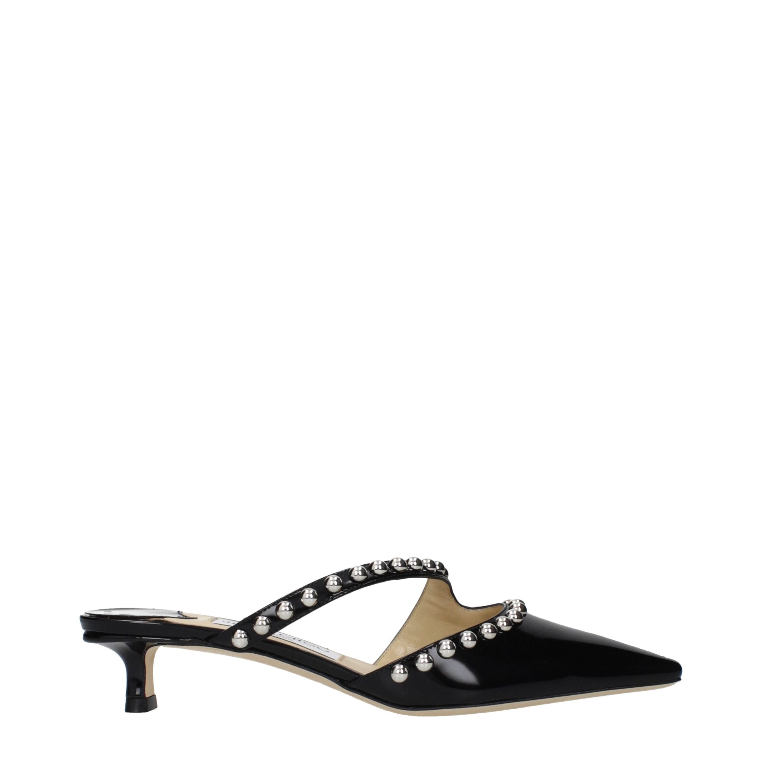Black Leather Flat Sandals