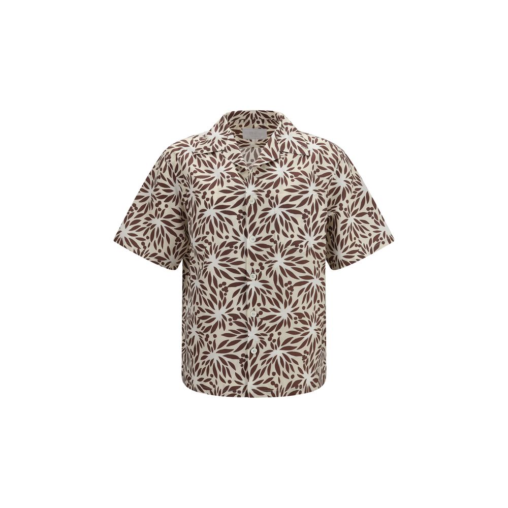 Brown Cotton Pattern Shirt