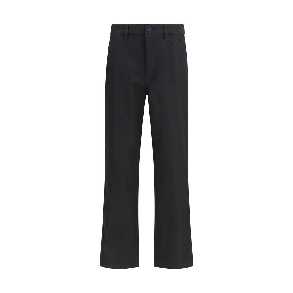 Black Cotton Chino Pants
