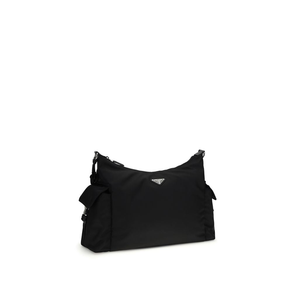 Black Recycled Polyamide Shoulder Bag