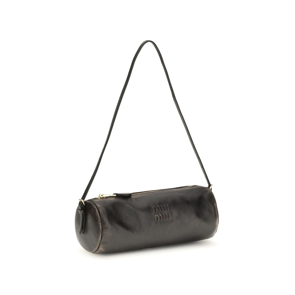 Brown Lamb Leather Shoulder Bag