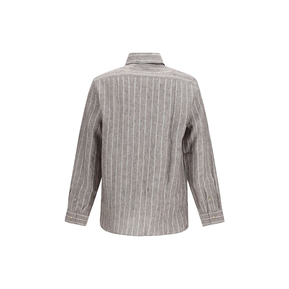 Beige Linen Dress Shirt