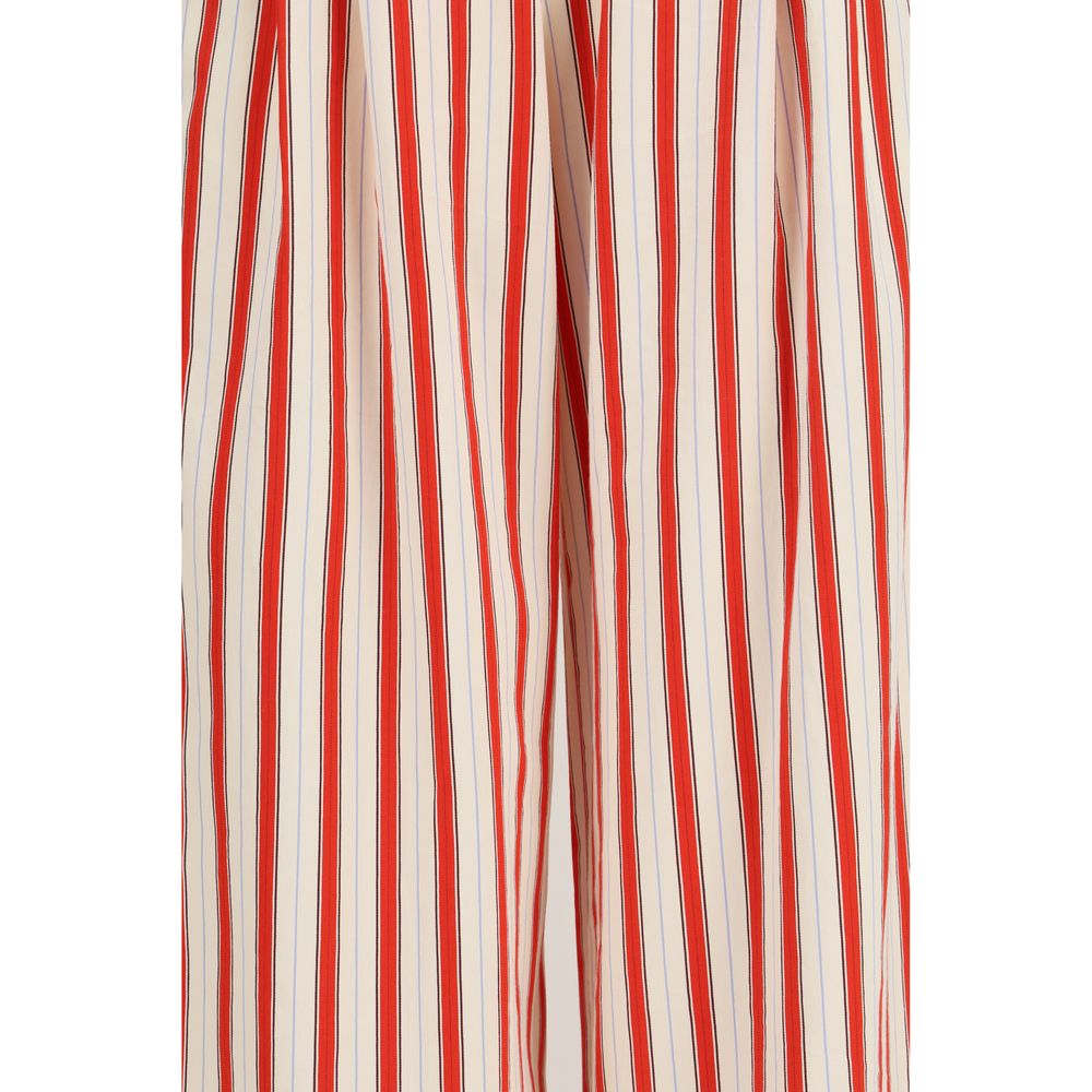 Multicolor Cotton Casual Pants