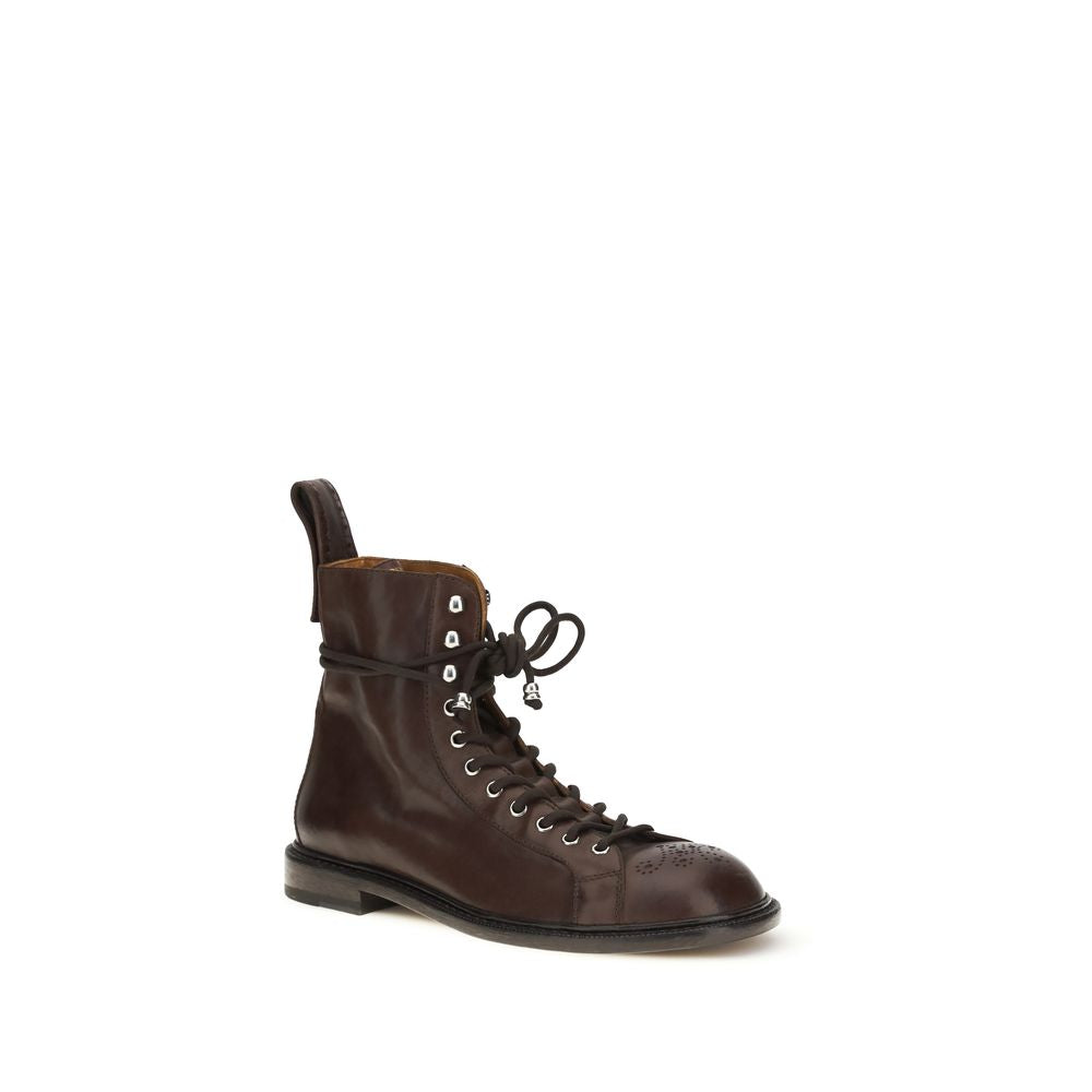 Brown Calf Leather Bos Taurus Lace-Up Boots