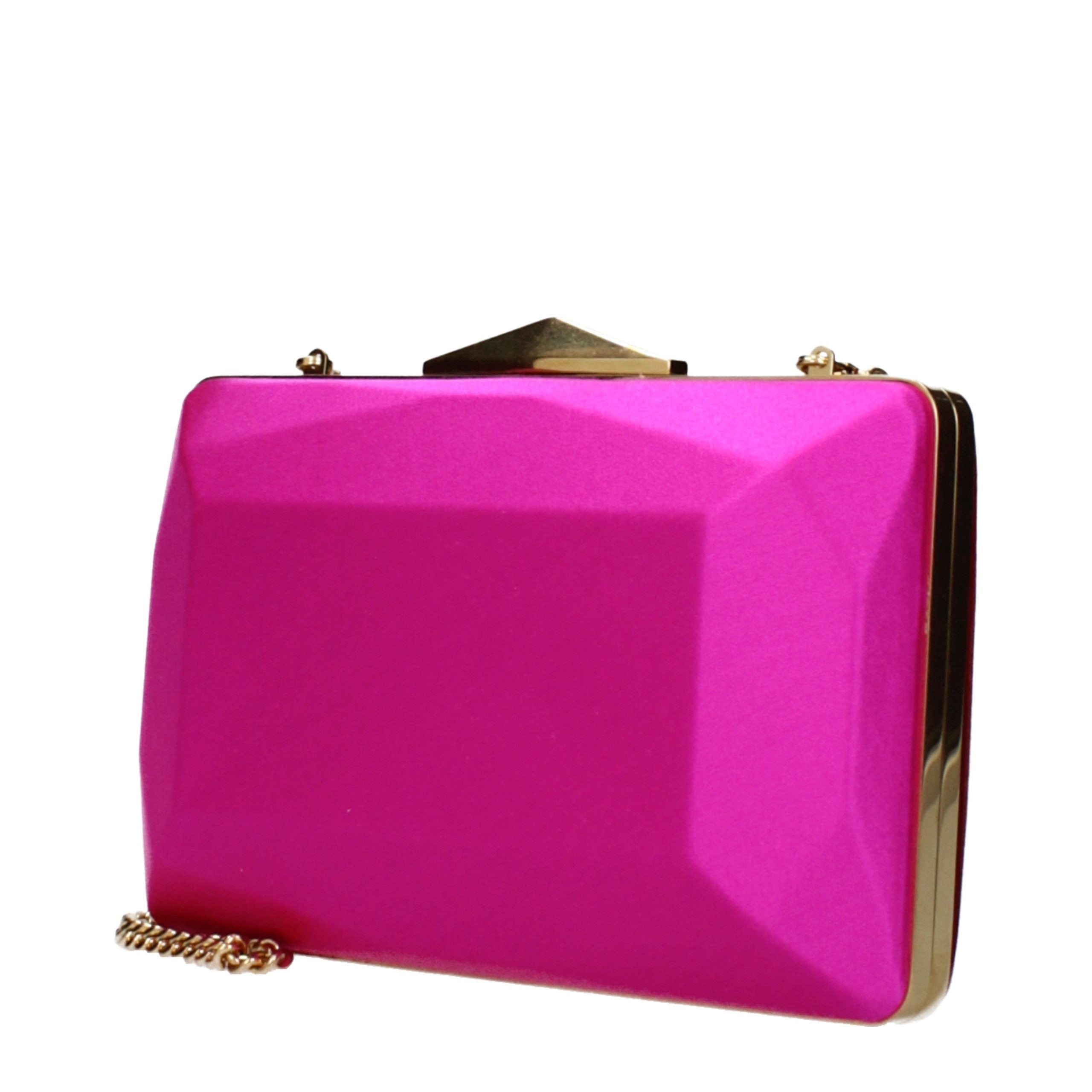Pink Satin Clutch Bag