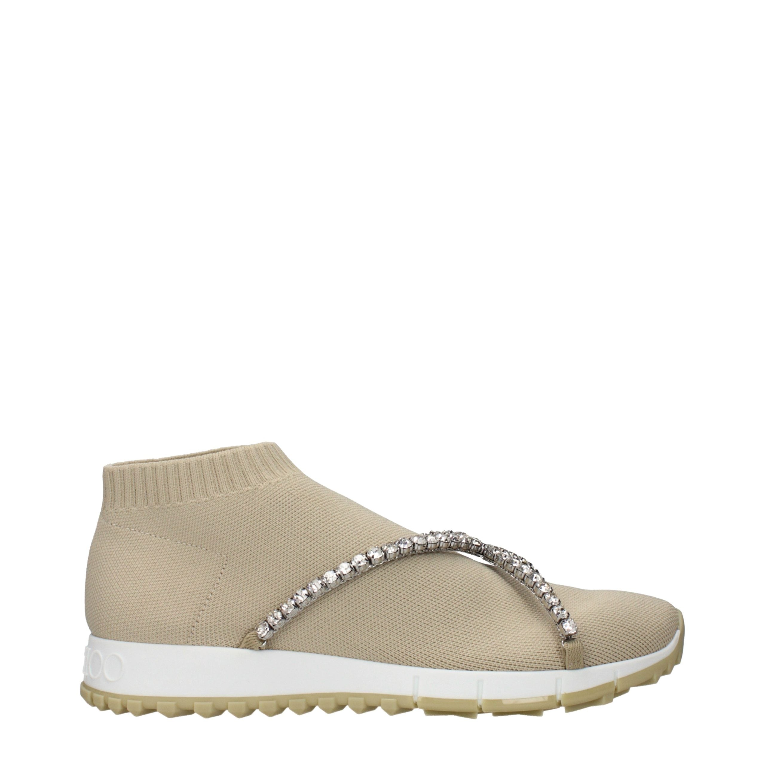 Beige Fabric Slip-On Loafers