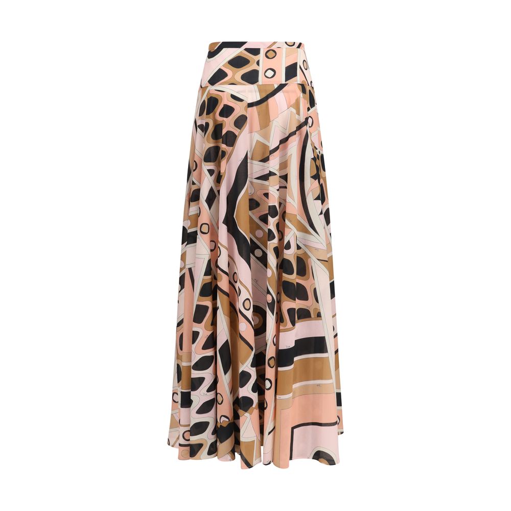 Multicolor Cotton Long Skirt