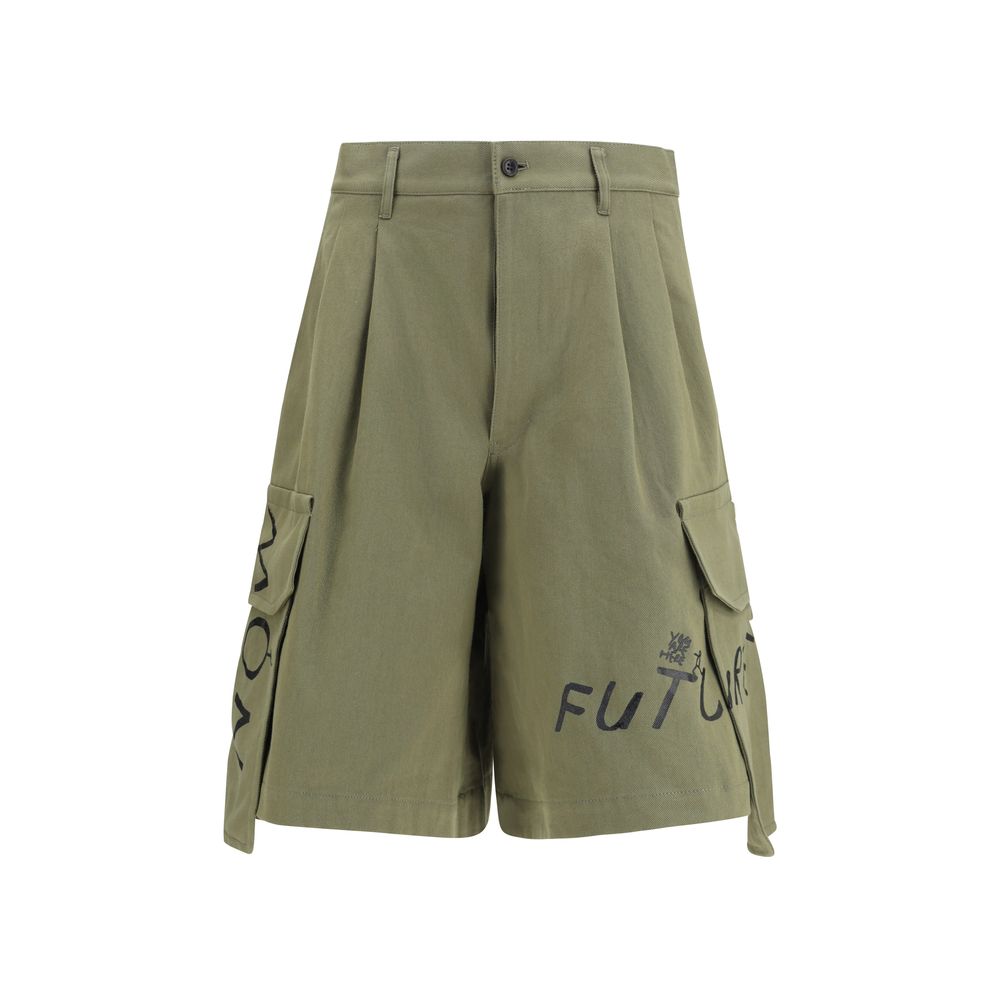 Bicolor Cotton Bermuda Shorts