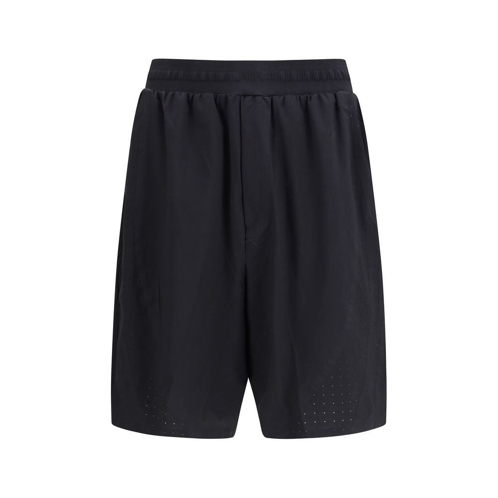 Black Polyester Bermuda Shorts