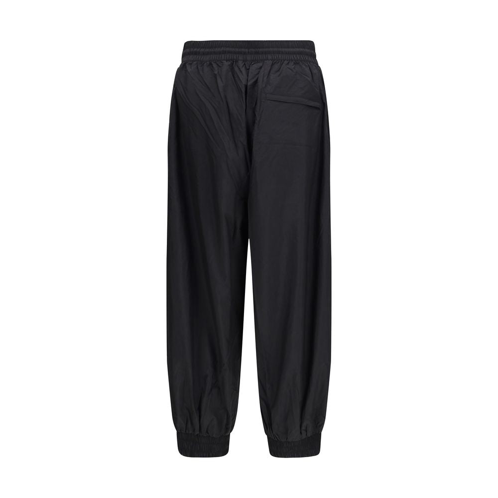 Black Nylon Casual Pants
