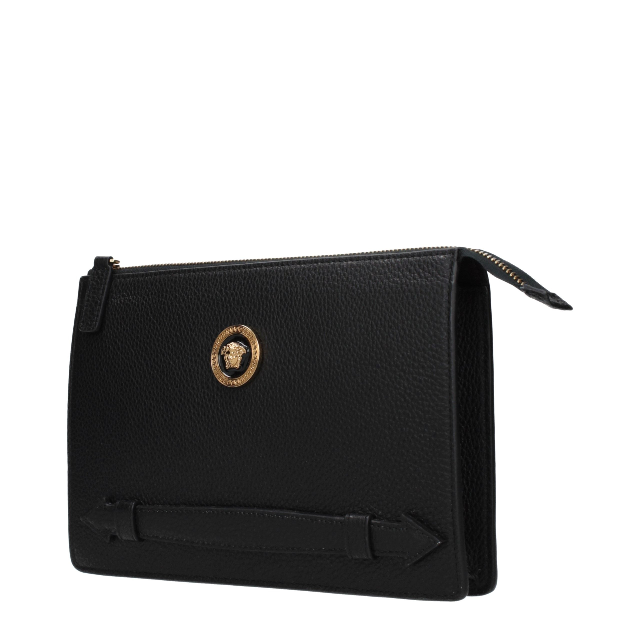 Black Leather Clutch Bag