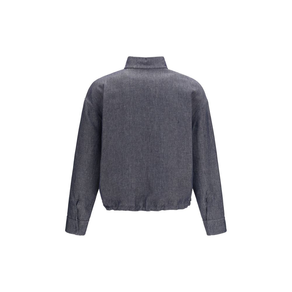 Blue Linen Denim Jacket