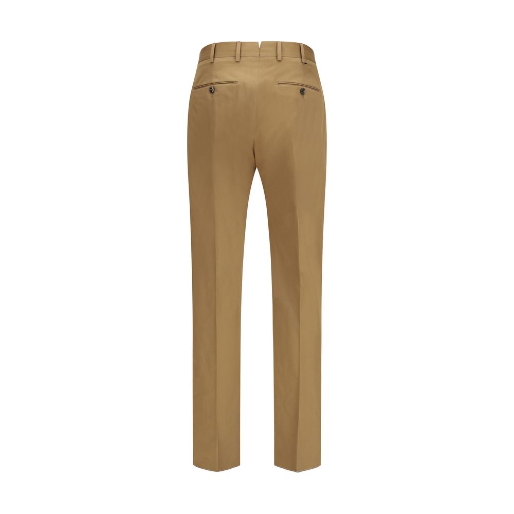 Brown Cotton Casual Pants
