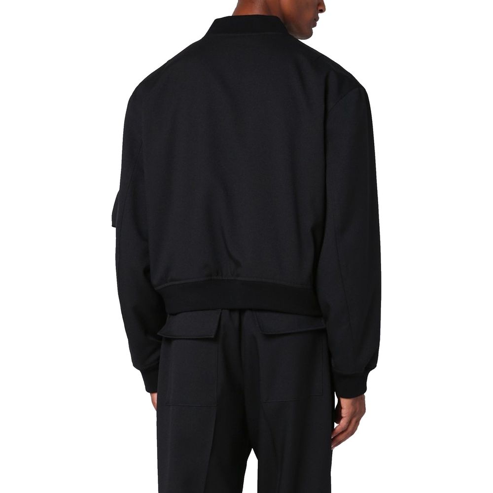 Black Polyester Bomber