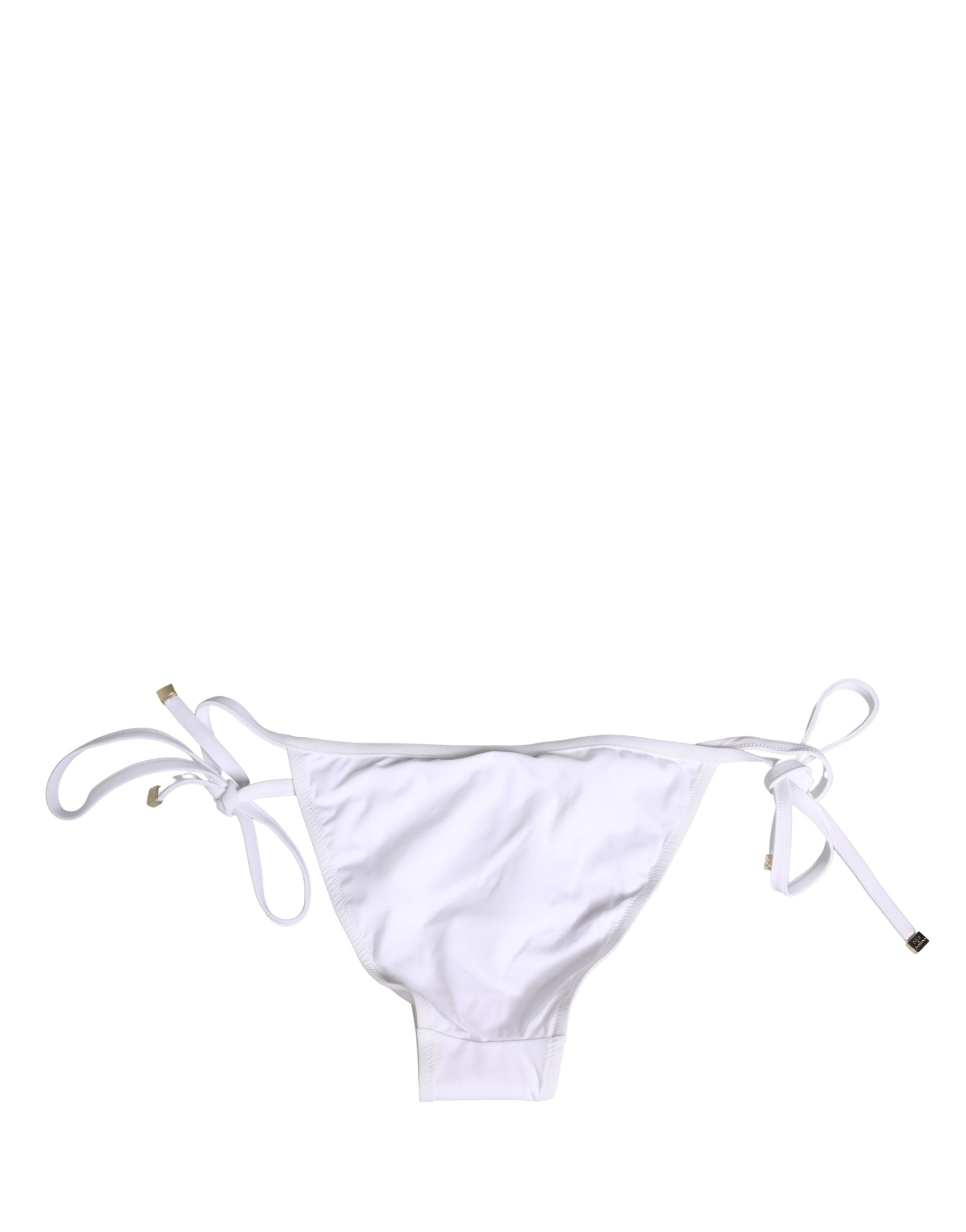 White Nylon Bikini Logo Plaque 2 Piece Swimwear