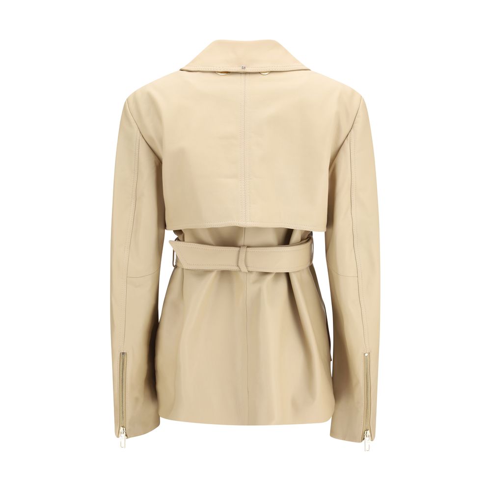 Beige Lamb Ovis Aries Aries Leather Jacket