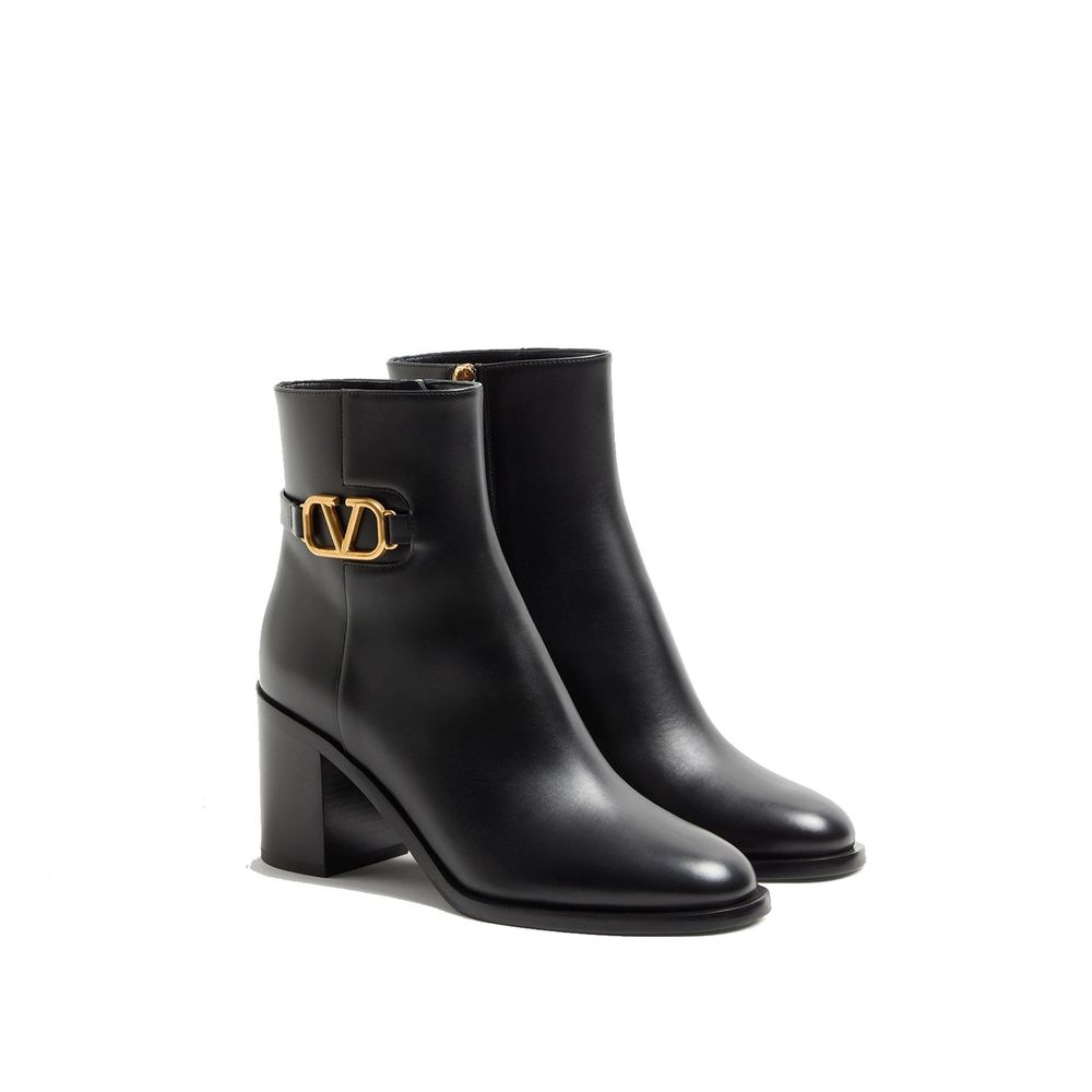 Black Calfskin Ankle Boots