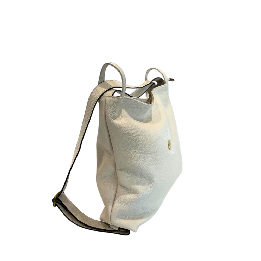 Beige Cowhide Leather Women Backpack