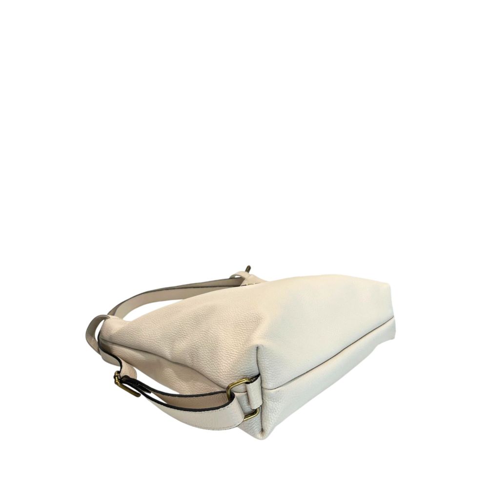 Beige Cowhide Leather Women Backpack