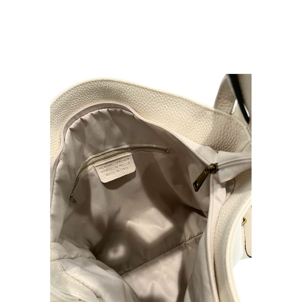 Beige Cowhide Leather Women Backpack